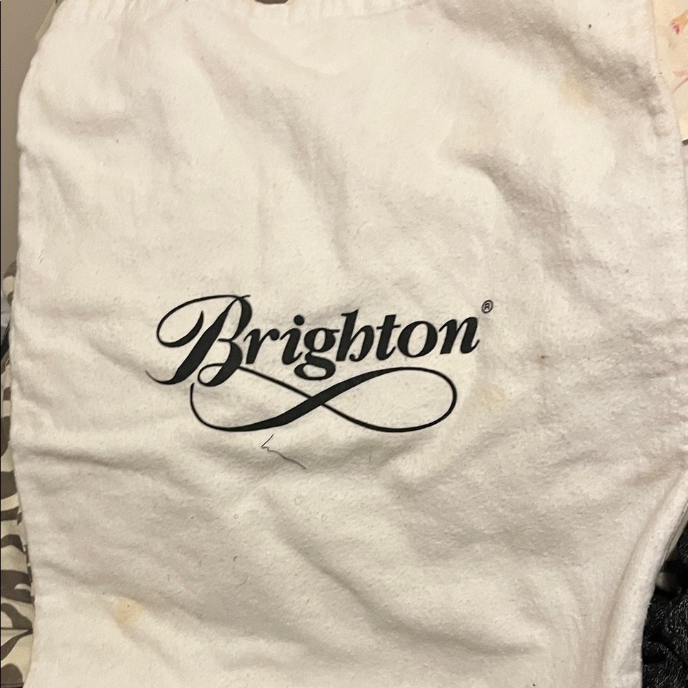 Brighton White Bag with Black Logo